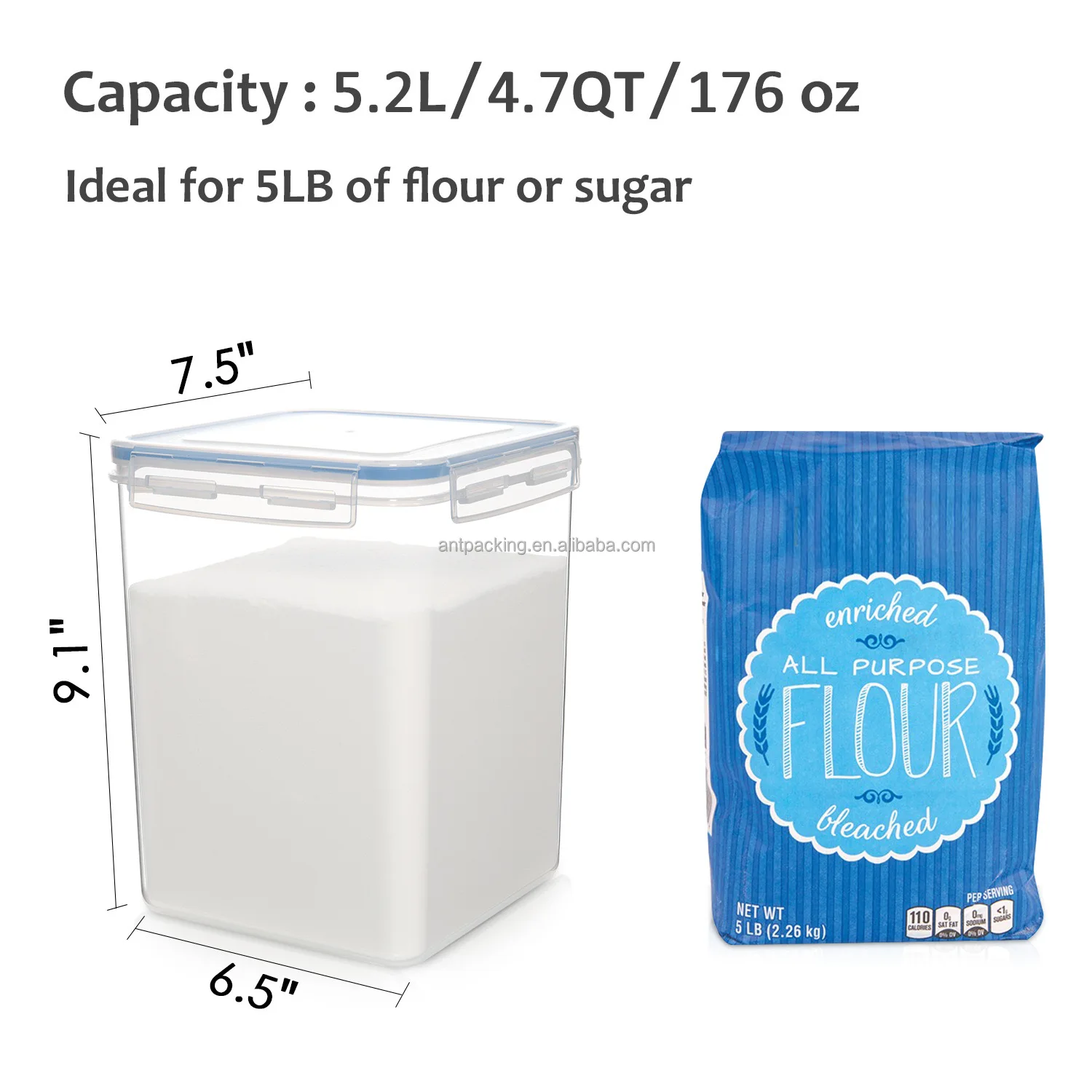 Food Containers Grain Storage Container Kitchen Large Food Storage Box Rice Bucket PP Plastic Transparent Seal Container