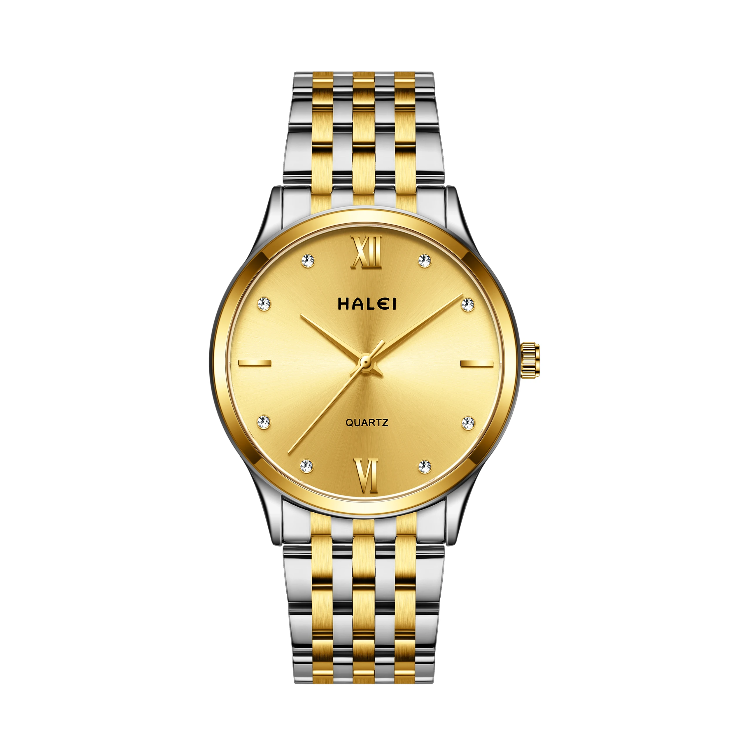 Luxury Brand HALEI Relogio Masculino Diamonds Hours Date Men 316L Stainless  Steel Watch Men Casual Quartz Watch Sport Wristwatch - AliExpress
