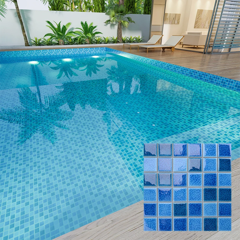 Best Crackle Glazed Ceramic Swimming Pool Mosaic Blue Porcelain Tiles  Guangzhou - Buy Glazed Ceramic Mosaic Blue,Crakle Glazed Ceramic Mosaic Blue ,Discontinued Pool Tile Product on Alibaba.com