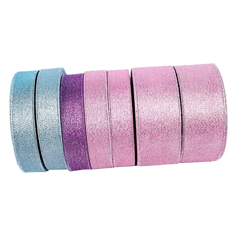 Изготовленная на заказ блестящая подарочная упаковка Рождественская лента Заводская изготовленная Ткань Золотая печать