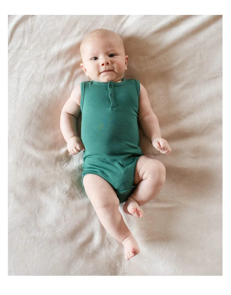 Bamboo Fiber Newborn Clothes Summer Thin Infant Sleeveless Vest Romper