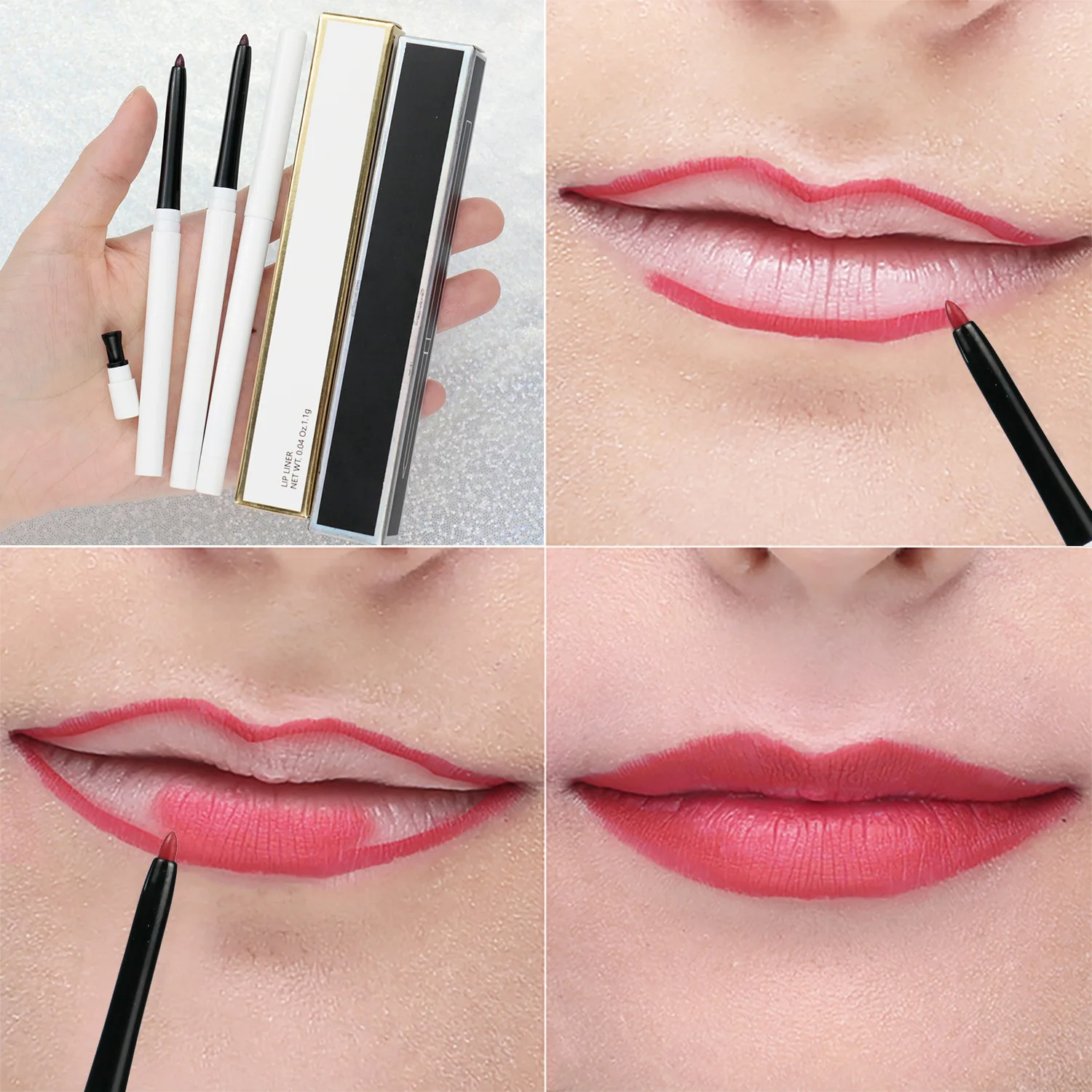 Muting Makeup Princess Private Label 15 Colors Lip Liner Vegan Nude Retractable Clear Waterproof Lip Liner