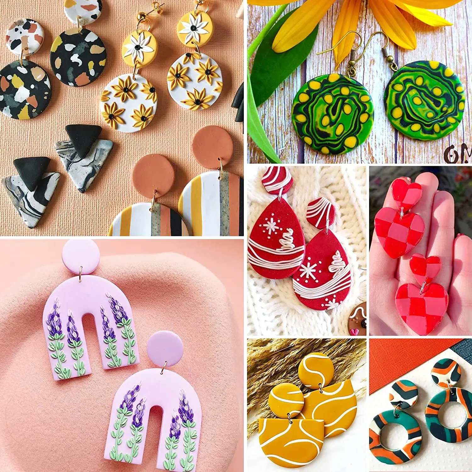 132Pcs Polymer Clay Cutters, 27Pcs Shapes Clay Earring Cutters with Earring  Cards, Earring Hooks Polymer Clay Jewelry Making Jump Rings Shape  Decorating Mold DIY Tools