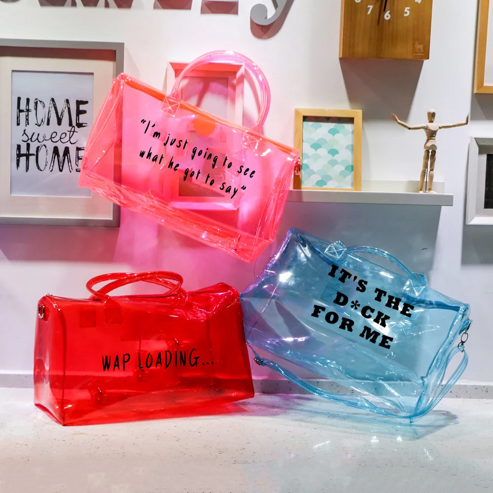 Source Custom Transparent Plastic Shopping Overnight Jelly Weekender Clear  Baggage Luggage Bag Pvc Pink Travel Gym Duffle Bag For Women on  m.