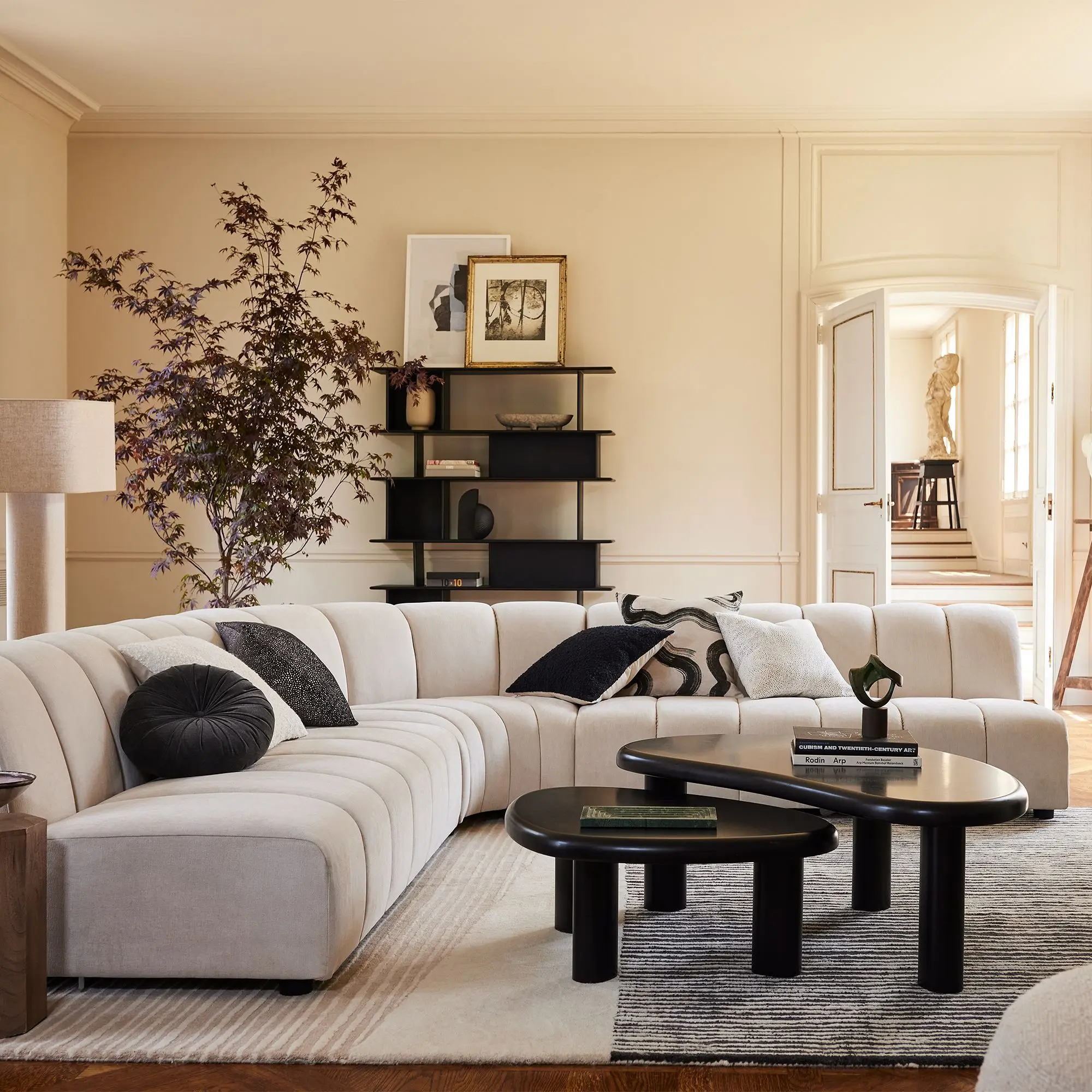 SWT 2024 Irregular Nesting Wooden Coffee Tables for Livingroom