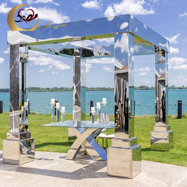 SIDIXUAN TD010 Romantic Elegant High Quality Stainless Steel Wedding Arch Backdrop Stand for Wedding/Banquet/Hotel Party