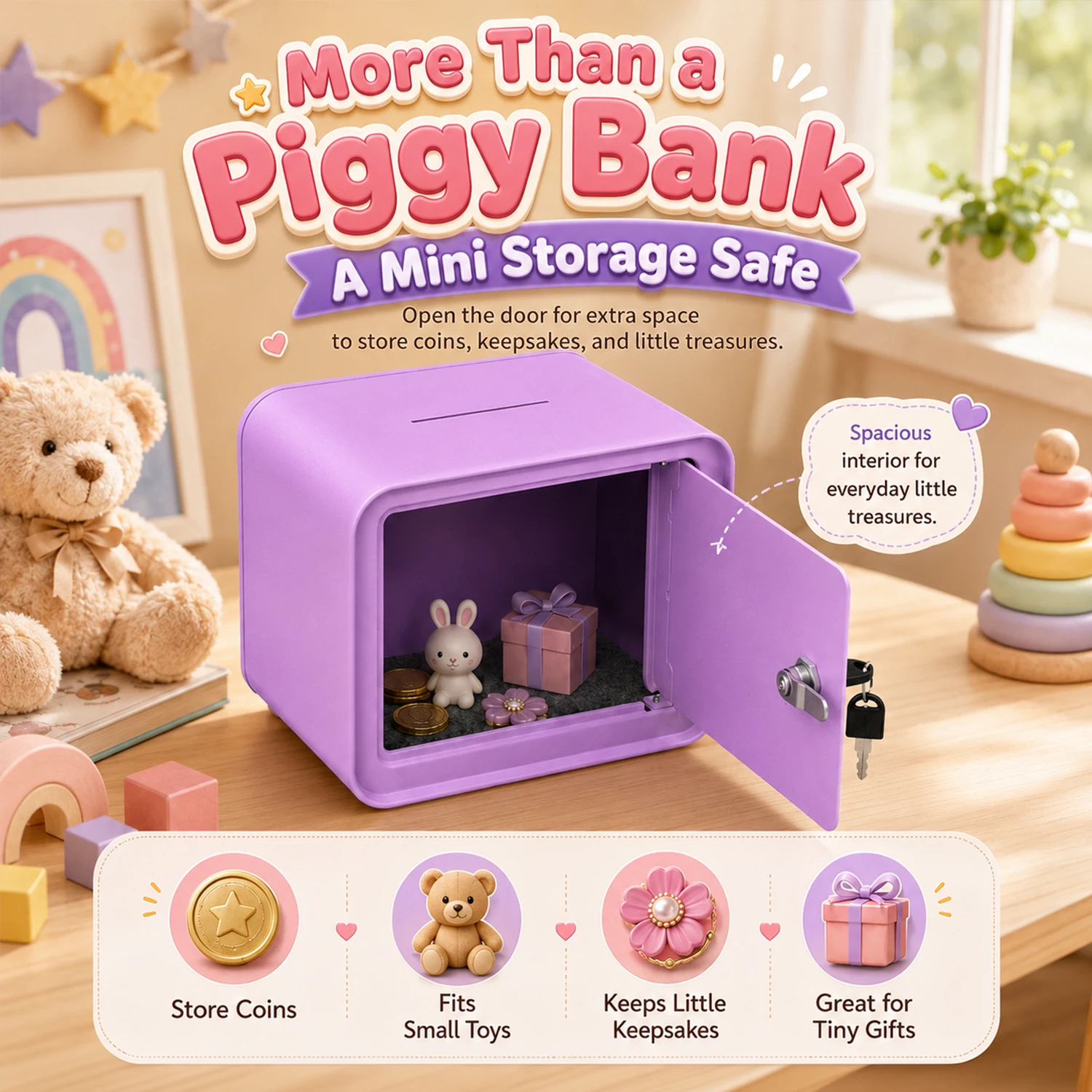 Mini Safe Box with Mounting Holes for Small Valuables