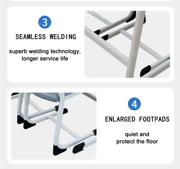 Sled Double Study Desk And Chair Set With Large Drawer Metal Frame Ergonomic Student Chair For Classroom Reading Room