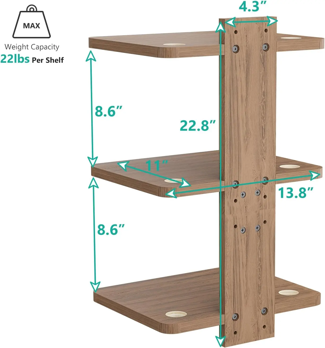 Game Consoles Routers Cable Boxes Floating Entertainment Shelf Wooden Floating Shelf for Under TV for DVD Players