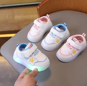Spring and Autumn Children's Breathable Toddler Soft Sole Board Shoes LED Light Casual Shoes for Kids