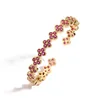 Bracciale quadrifoglio in oro rosa con diamanti