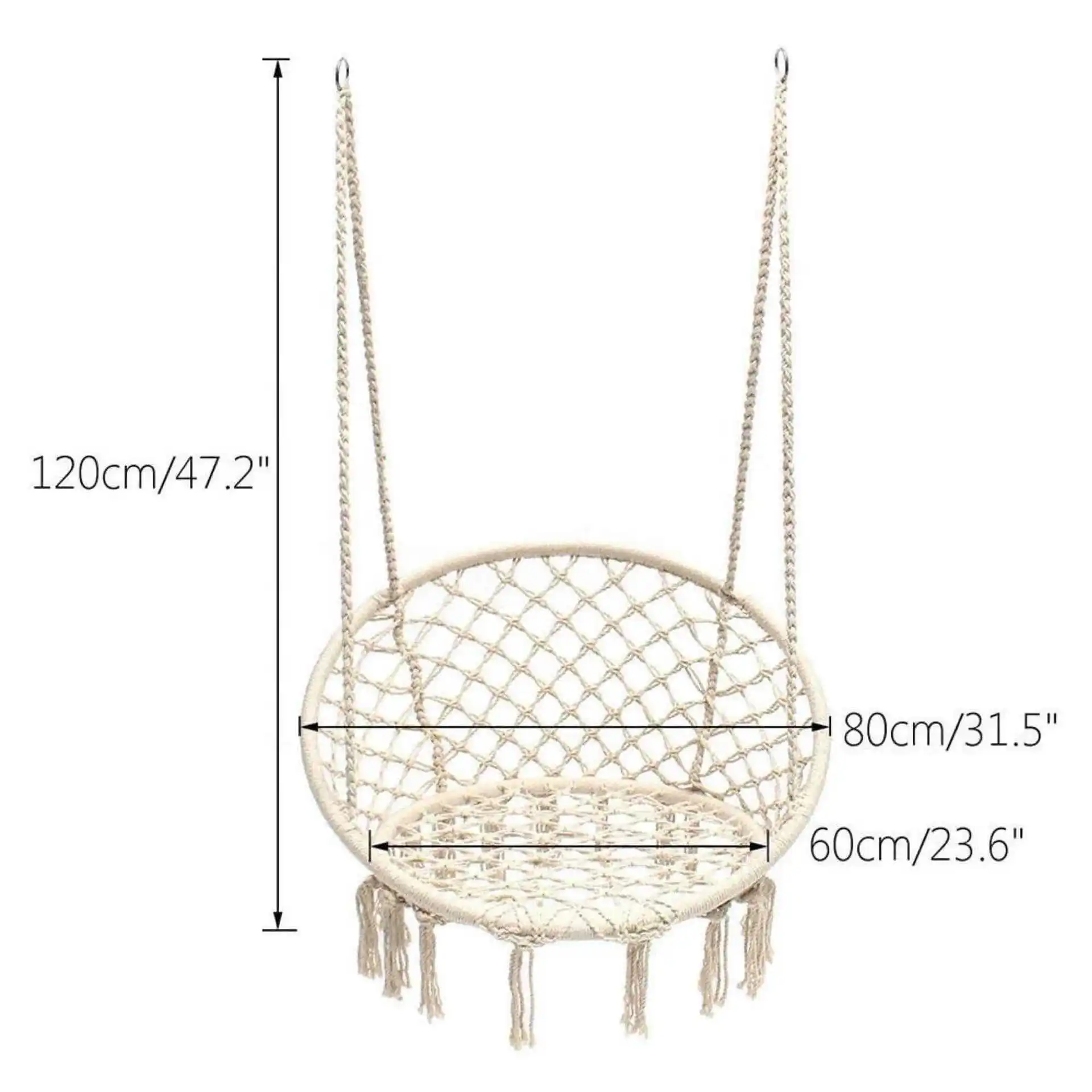 Macrame Patio Swings Hammock Swing Chair Indoor Outdoor Patio Decor ...