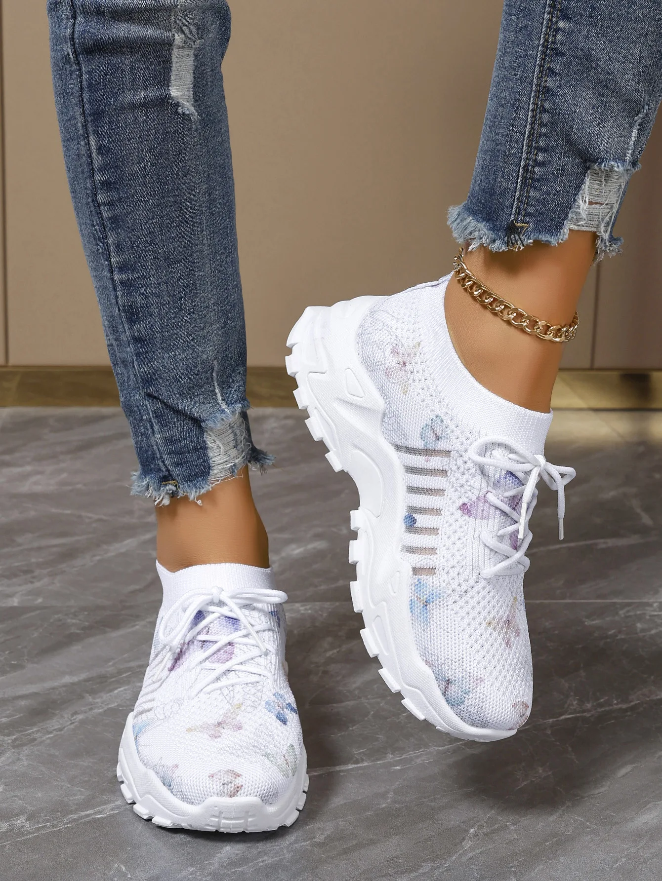 Women Running Shoes Colorful Platform Designers Butterfly Casual Sneakers