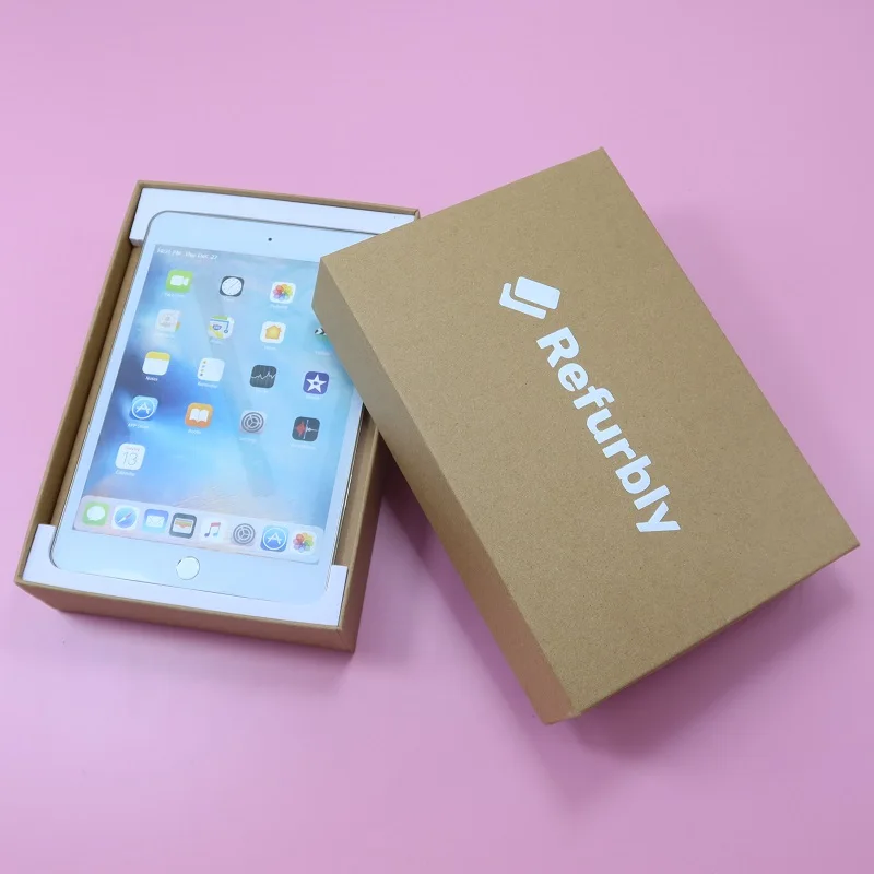 Custom Brown Cardboard Empty Lid and Bottom Electronic Packaging Mini LaptopTablet Gift Packaging Box for Ipad