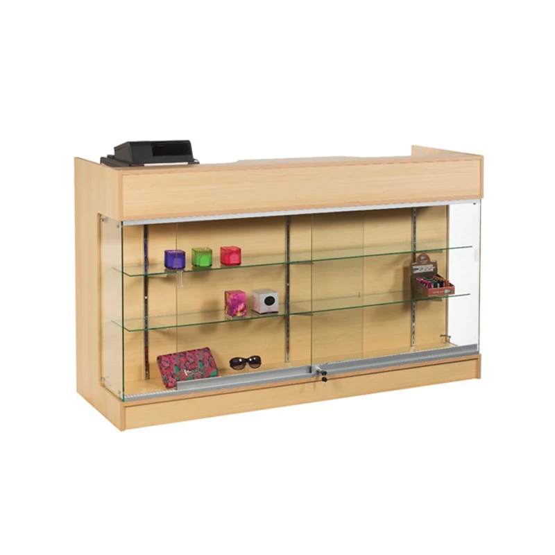 Black Ledgetop Counter with Glass Showcase