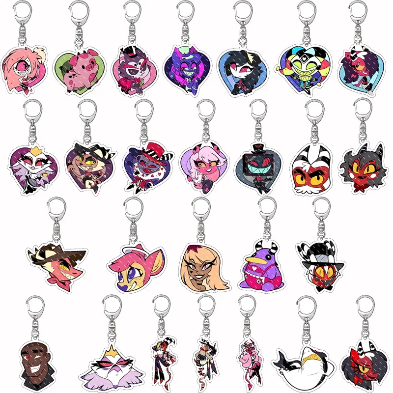 74 Styles Hazbin Hotel Plastic Acrylic Anime Keychain