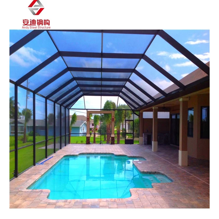 Prefab Swimming Pool Cover Space Frame Roof Steel Structure Building