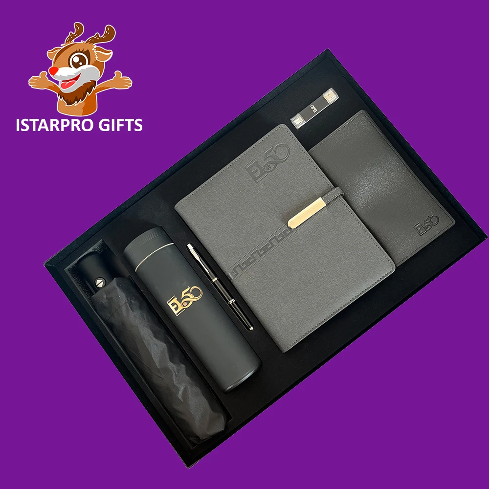 ISTARPRO GIFTS Custom Logo New Luxury Office Set Thermos Flask USB Pen