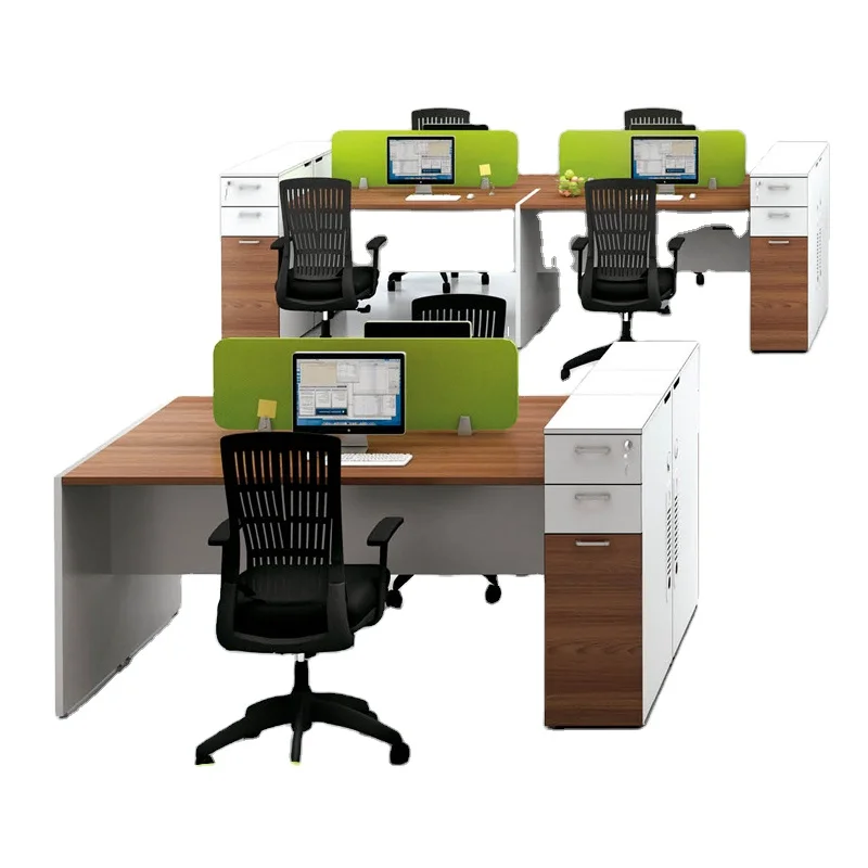 2021 Newest Selling Hot Modern Office 4 Person Space Saving Workstation and Office l Shaped Furnitur