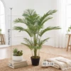 Compact Artificial Areca Palm Potted Plant Tropical Foliage