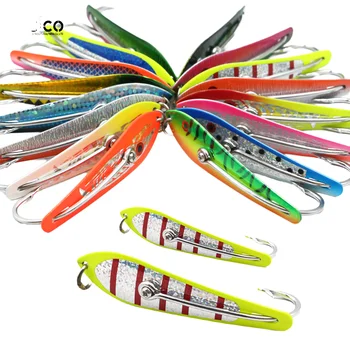 4Inch Single Double Hook Trolling Spoon Lure for Kids High Carbon Steel Selco Brand Saltwater Fish Ocean Boat Fishing – Metal Jig – view 5