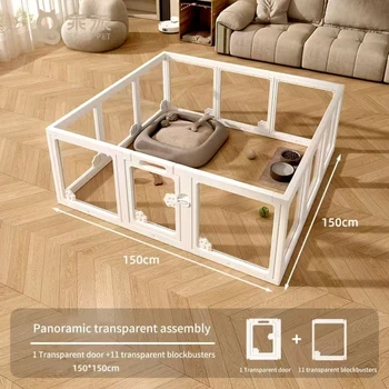 Modern Indoor Transparent Acrylic Plastic Dog Playpen Safe with Pet Fence with Animal Pattern for Dogs