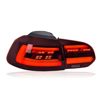 Car Styg for 2009-2012 VolksWagen Golf6 R20 LED Tail Lights GTS DRL Dynami Signal Brake Reverse Auto Accessories