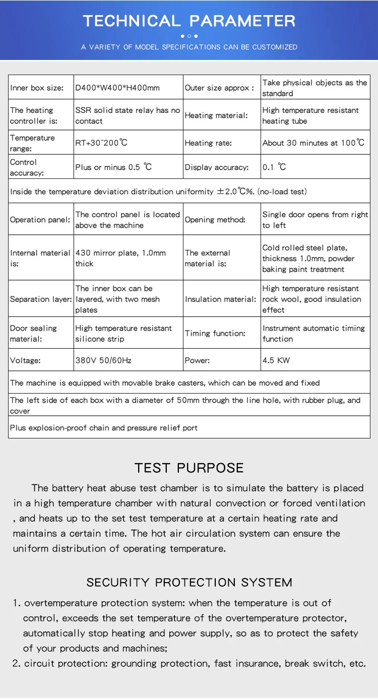 Lithium Battery Thermal Abuse Testing Machine Lithium Battery Thermal
