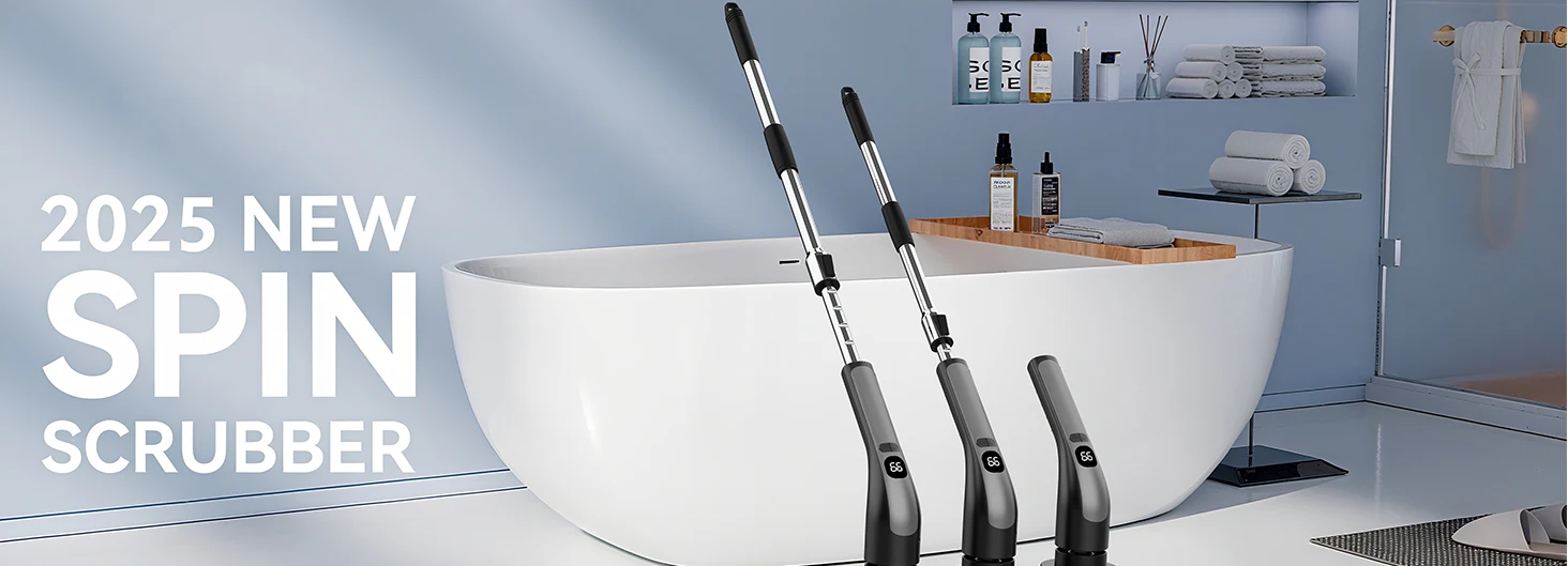 Home Kitchen Floor Cleaning Brush Long Handle Extendable Wireless Electric Rotating Model with Plastic Material