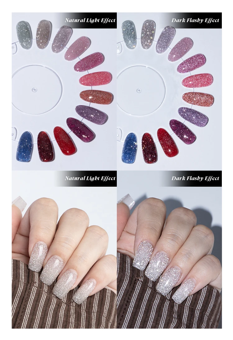 product vinimay high quality sparkle glitter rubber base gel bulk 9 colors set private label reflective rubber base gel for nail art-10