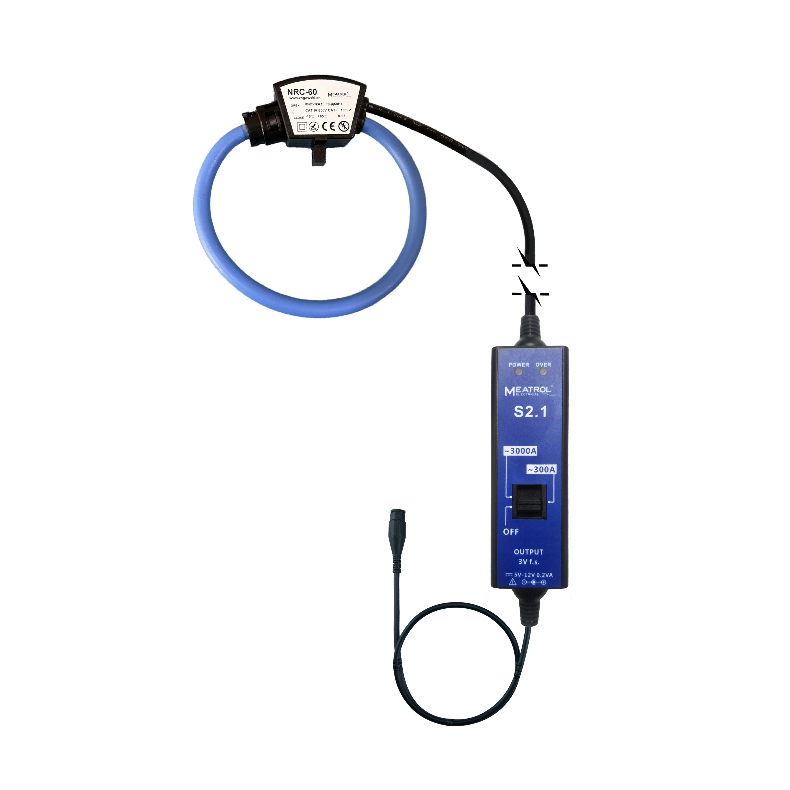 1V AC Output Rogowski Coil Current Probe for Oscilloscope ...