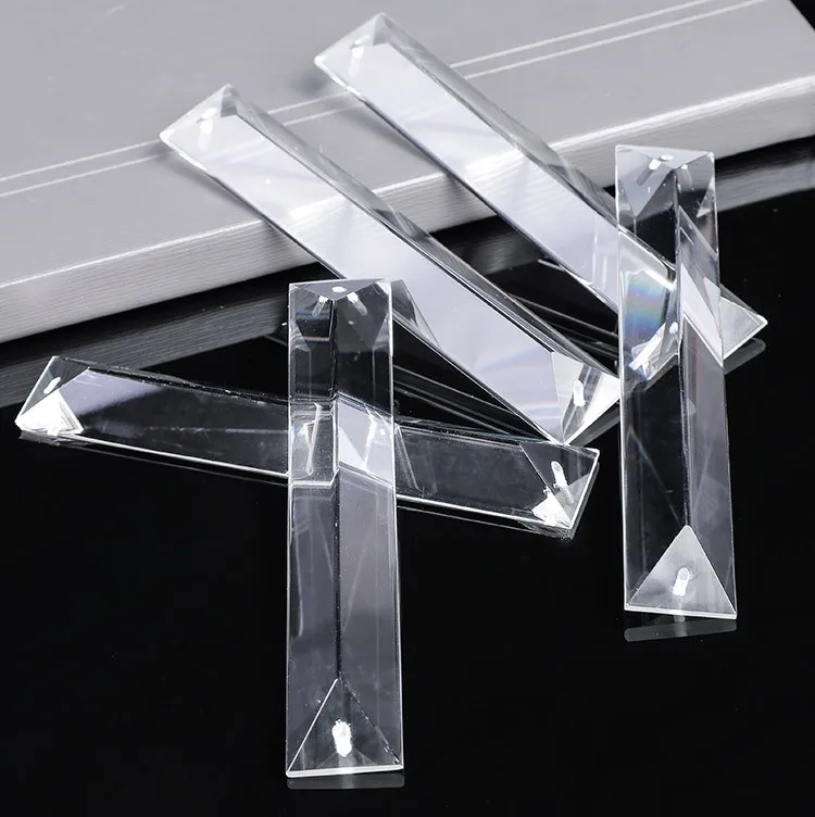 Wholesale triangle crystal prisms drops chandelier parts crystal accessory decoration glass pendant supplier