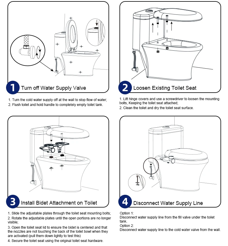 Simple Slim Dual Nozzle Bidet Attachment With Nozzle Self-cleaning, Hot Selling Non Electric Shattaf Bidet Toilet Seat supplier