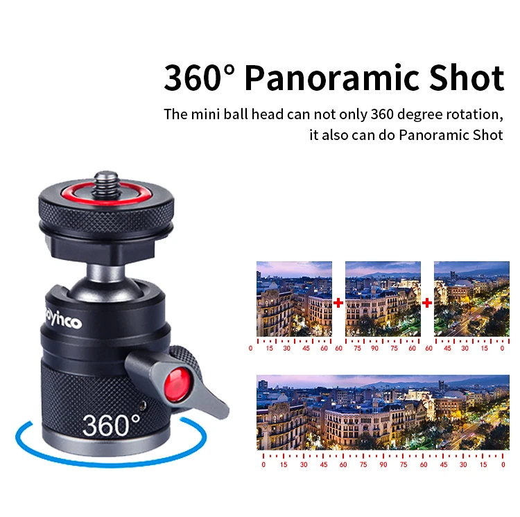 Hot Aluminum Alloy Shoe Mount Adapter 360 Degree Swivel Mini Ball Head 1/4 Tripod Screw Head Portable Camera Camcorder Smart supplier