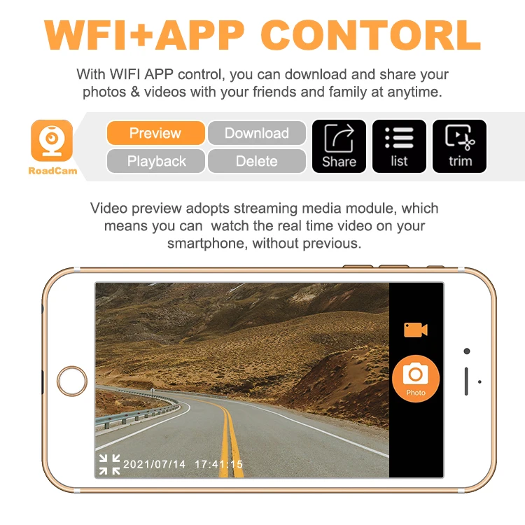 Cheap Front Cabin Dash Camera Wifi GPS Car DVR Live Video APP Check  Tracking Device for Car Veihcle