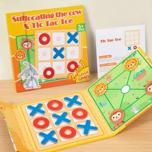 Factory Direct Two-Player Interactive Kids Classic Toys XO Chess Tic Tac Toe Board Noughts and Crosses Game Educational Toys