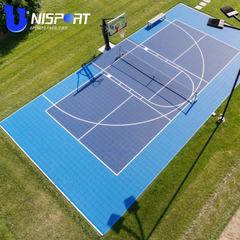 2025 FIBA Modular Outdoor Noise Reduction Plastic Flooring Mat Tiles Material Price Cost Backyard 3x3 Basketball Court Flooring