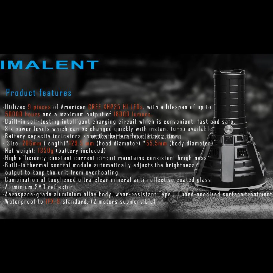 IMALENT R90C Torch 20000 Lumens - Ultimate Outdoor Lighting