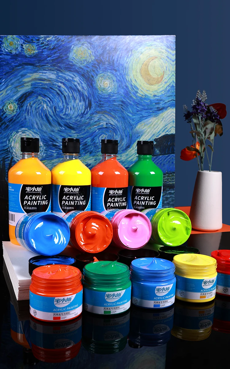 Wholesale High Quality Nontoxic 500ml Golden Silver Metallic Acrylic Paint For Artist Acrylic