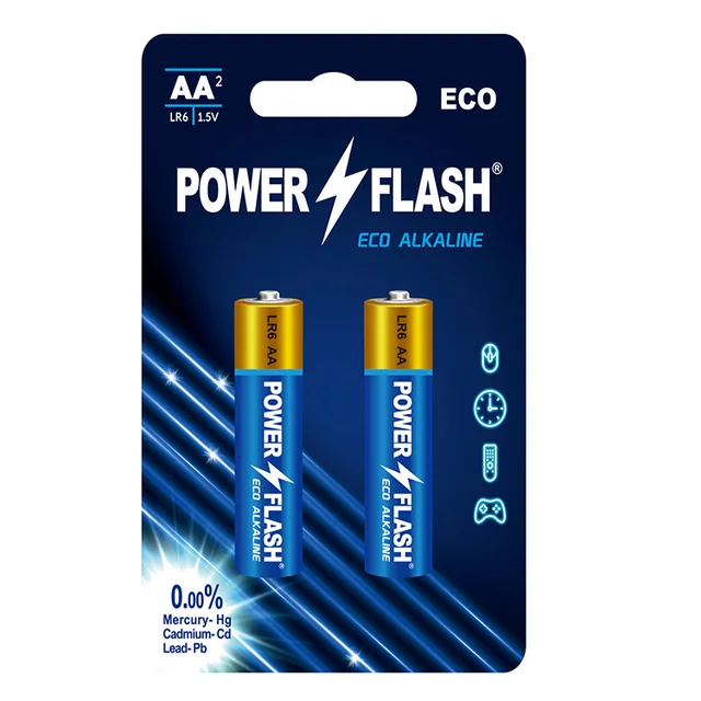 Popular Recommend  ECO ALKALINE  LR6  Power Flash   1.5v  2500 MAh