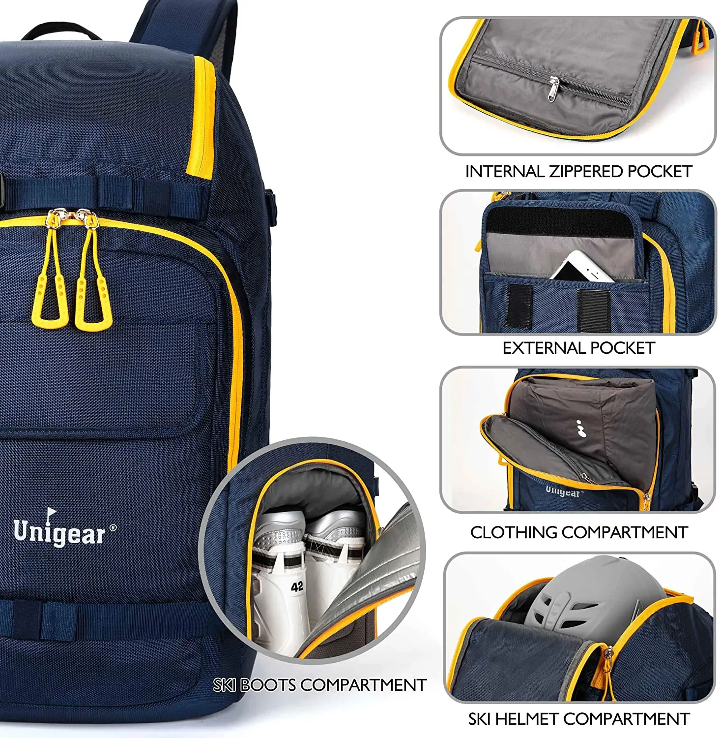 Дорожная сумка для лыжных ботинок 50 л, рюкзак для лыжного шлема, очков, перчаток, лыж, сноуборда и аксессуаров