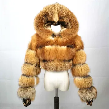 Factory Direct Wholesale fox fur coat for woman fox fur parka fur coat women