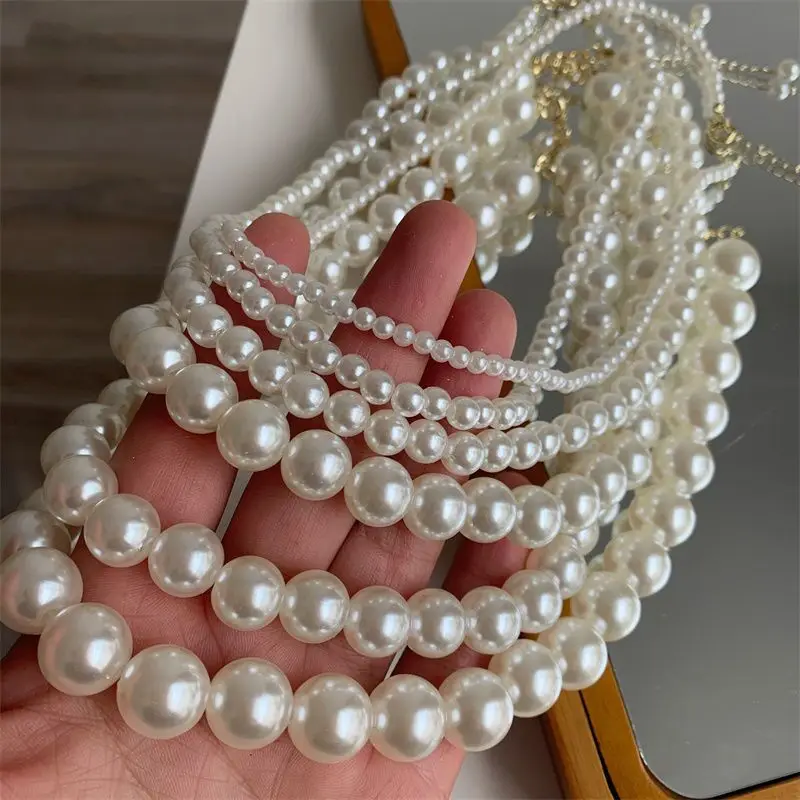 2 Stück Perlen-Halsketten Für Damen – Elegante Choker In Silber & Gold Mit Süßwasserperlen
