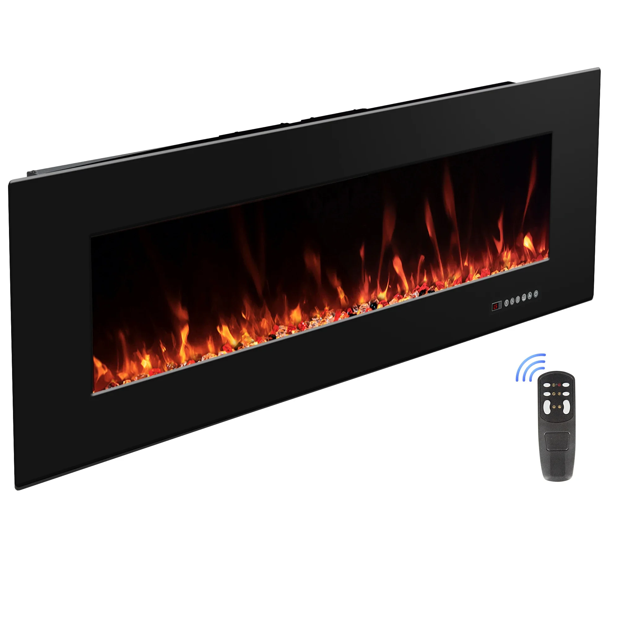 Chimenea eléctrica de pared Luxstar de 84 pulgadas con 3 colores de llama, 5 colores de lecho de combustible, fabricante de calefacción eléctrica para chimenea