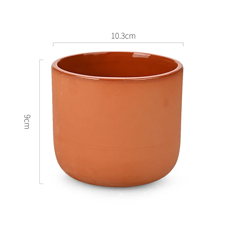 Natural Original Terracotta Waterproof Cylinder Short Ceramic Flower