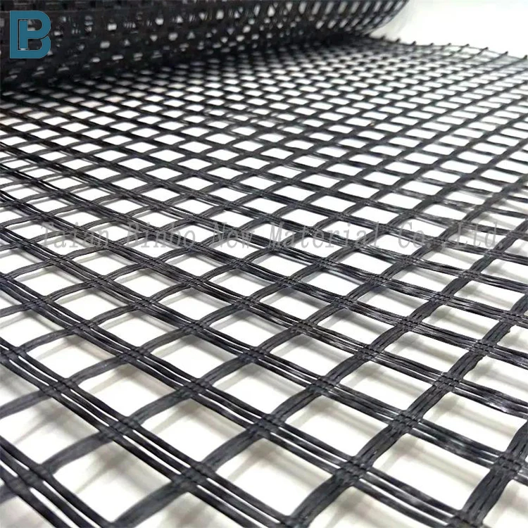 Fiberglass Geogrid Biaxial Uniaxial Glass Fiber Geogrid For Asphalt Road High Strength Biaxial /Fiberglass Plastic Geogrid factory