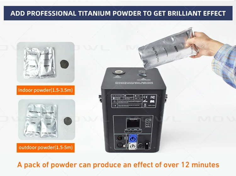 MOWL 750W DMX Fireworks Sparkler Fountain for Weddings