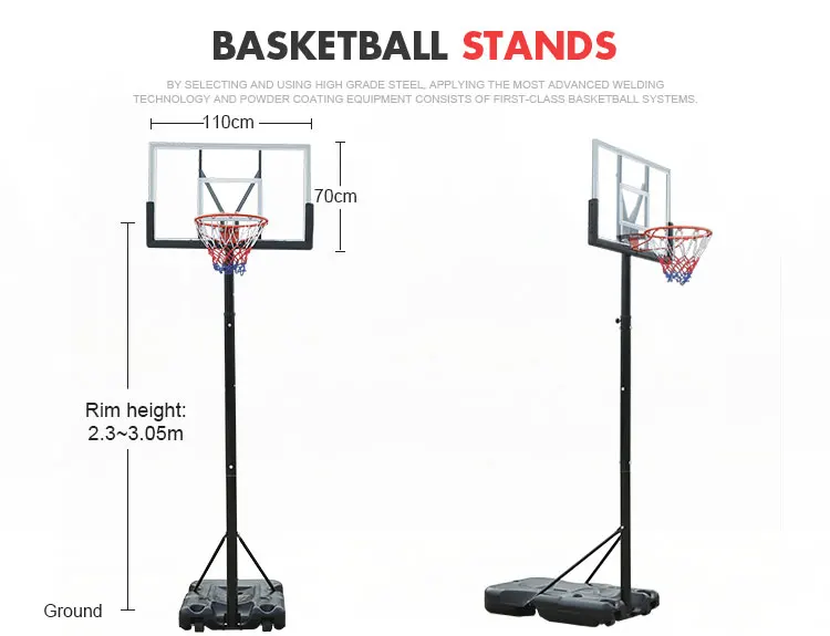 Yuda Adjustable Portable Basketball Hoop Stand 10 Feet With Pc Backboard On Wheels Buy