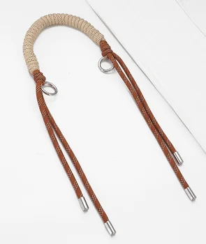 Handbag Accessories Round Phone Rope Handmade Bohemian Pastoral Style Woven Dacron Rope