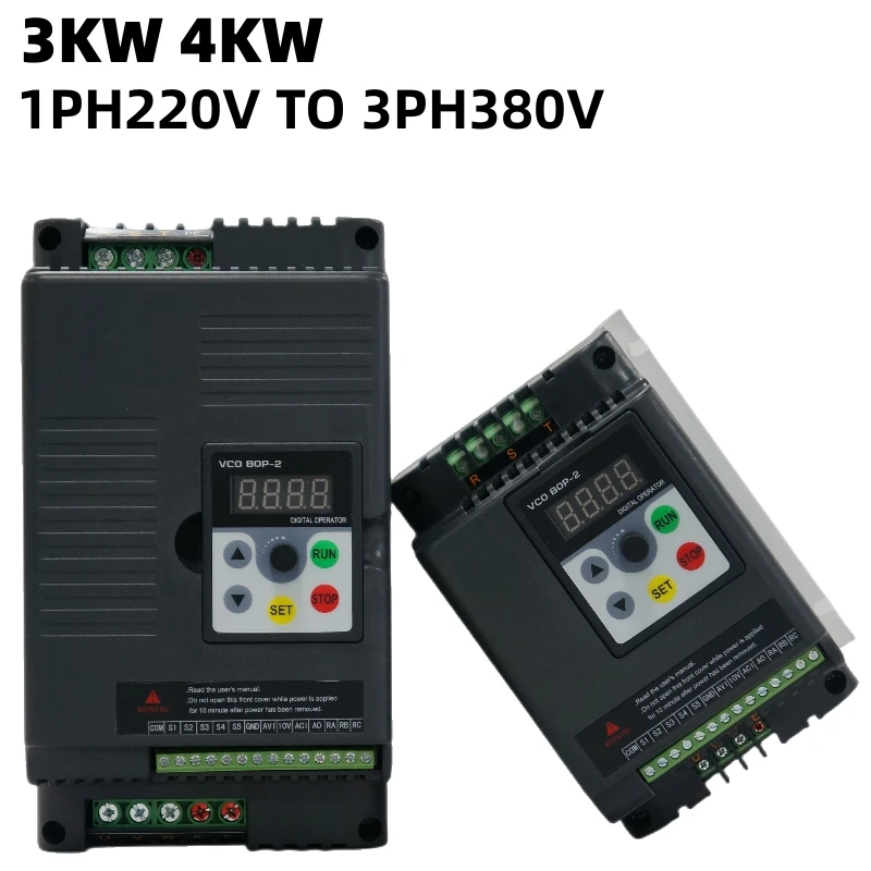 Convertisseur De Fréquence 0,75 à 11 KW - Entrée 220V Monophasé, Sortie 380V Triphasé - Pour Contrôle Vitesse Moteur